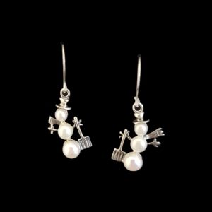 Silpada sterling silver and freshwater pearl snowman earrings